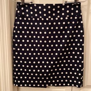 Navy blue with white polka dots pencil skirt!